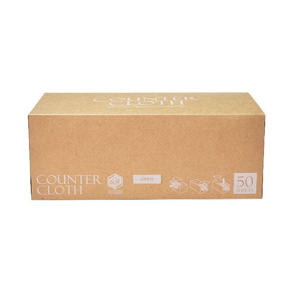 （まとめ） ストリックスデザイン抗菌カウンタークロス厚手 BOXタイプ ベージュ SA-165 1箱（50枚） 5セット