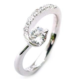 AneCan掲載 (Brand アニーベル) Pt ダイヤモンドデザインリング（婚約指輪エンゲージリング） ソリティア 一粒 楽ギフ_包装02P26Mar16