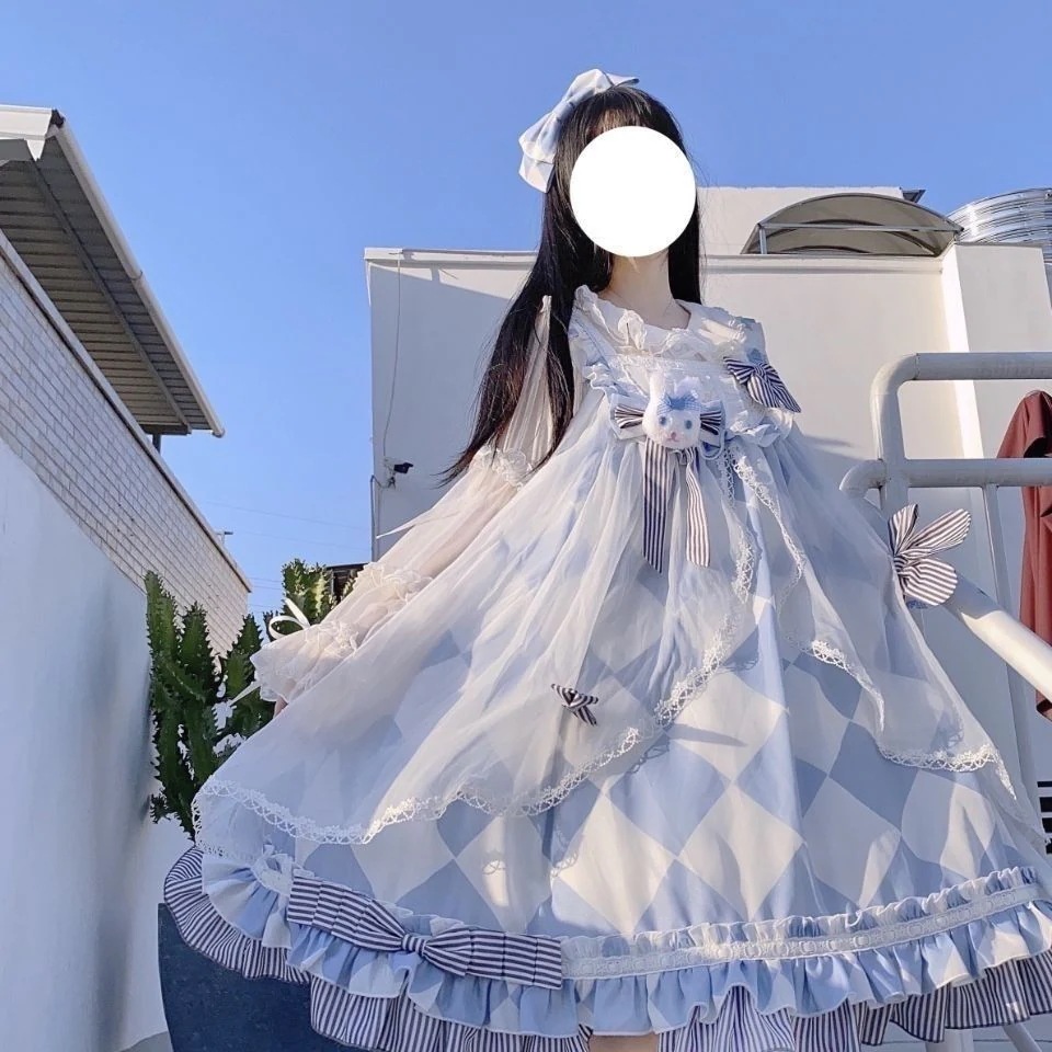 ロリータドレス ウサギのアリス ロリータ かわいい ロリー プリンセススカート 夏 ワンピース