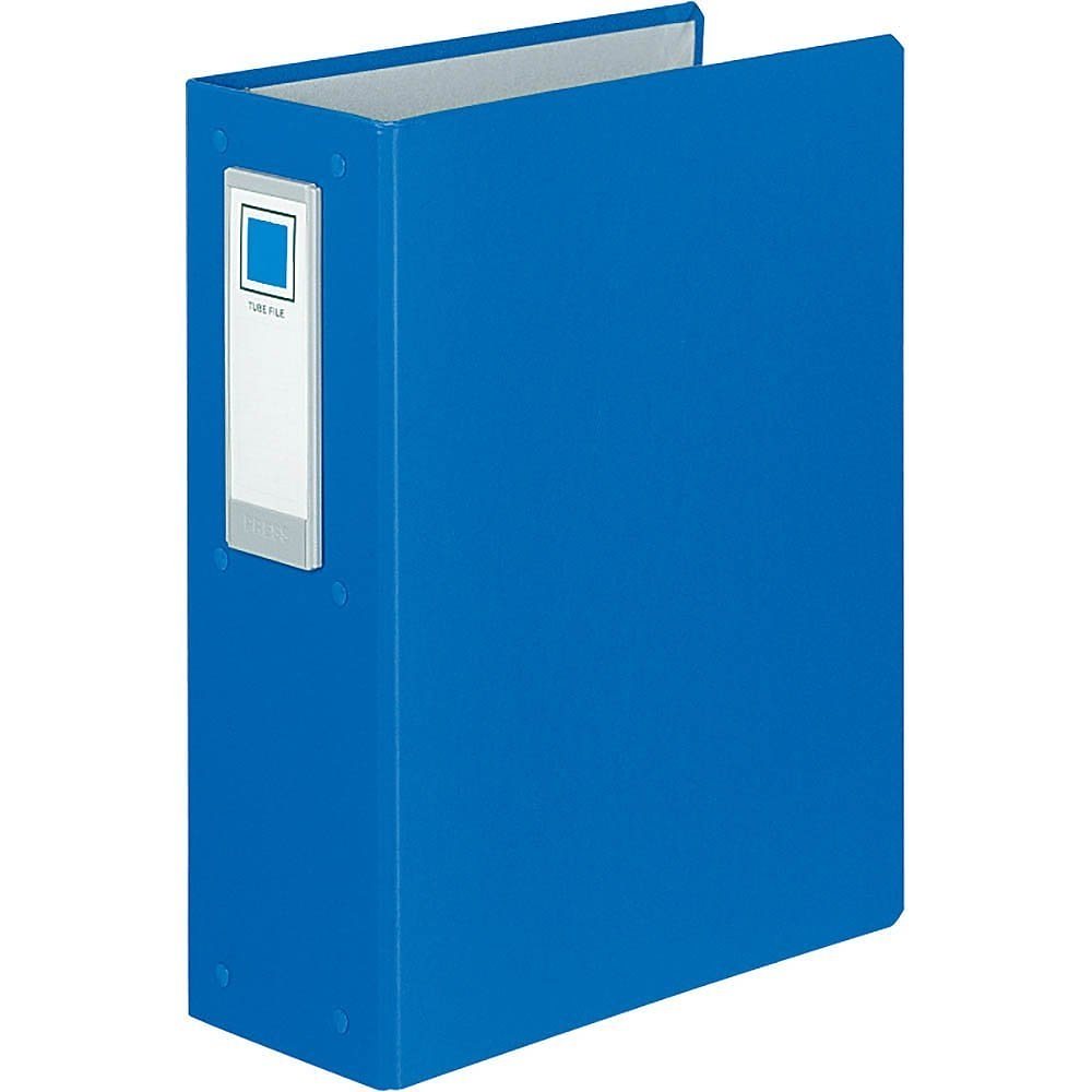 （まとめ買い）チューブファイル ロングボディ A4 4穴 800枚収容 青 フ-L684NB [x3]
