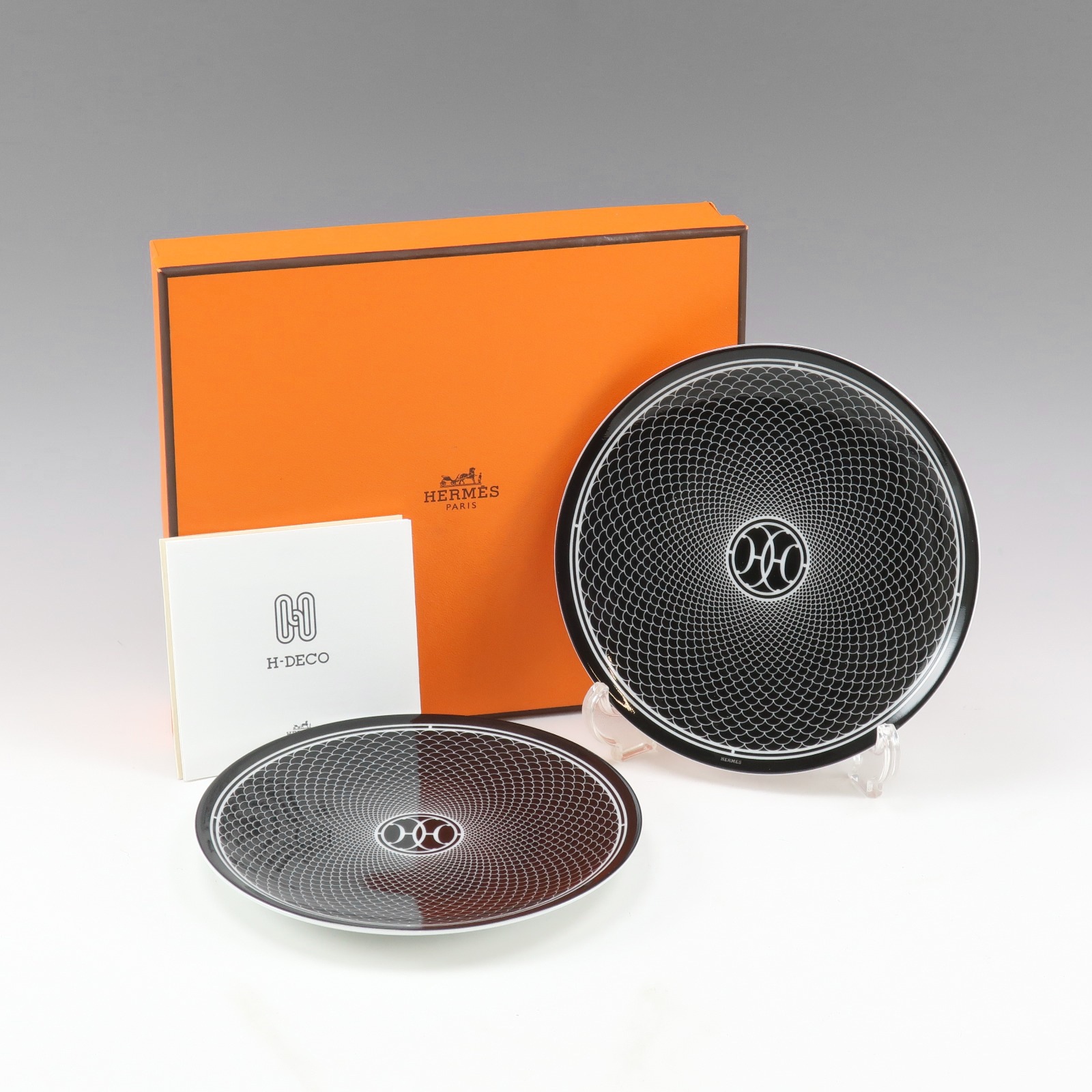 アッシュデコ Hデコ 14cm プレート 2枚 食器 ポーセリン _ 未使用 Sランク