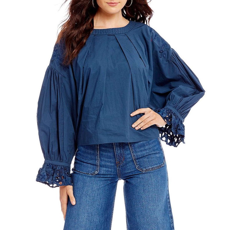 フリーピープル レディース トップス ブラウス・シャツ【Free People Wishing Well Embroidered Balloon Sleeve Poplin Blouse】Graphi フリーピープル レディース トップス ブラウス・シャツ【Free People Wishing Well Embroidered Balloon Sleeve Poplin Blouse】Graphi