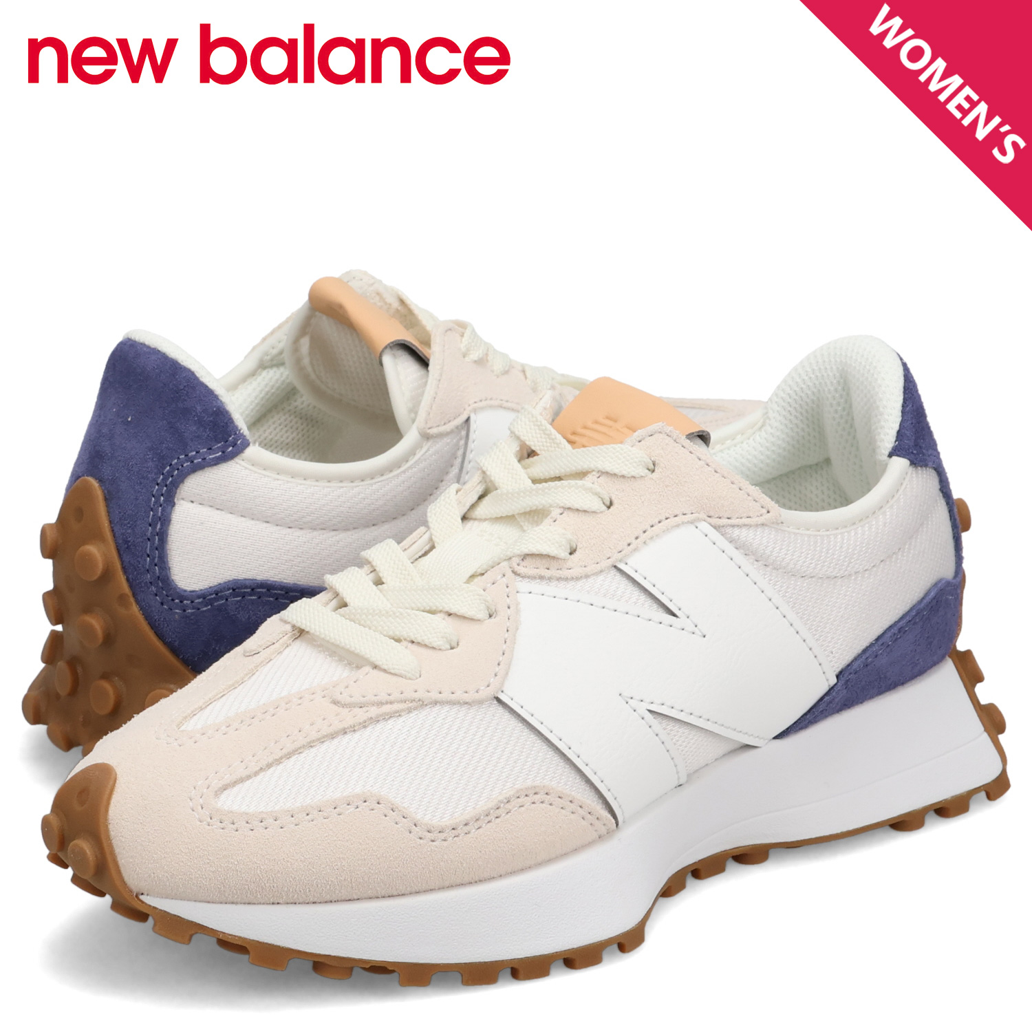 327 スニーカー レディース Bワイズ ホワイト 白 WS327RDB