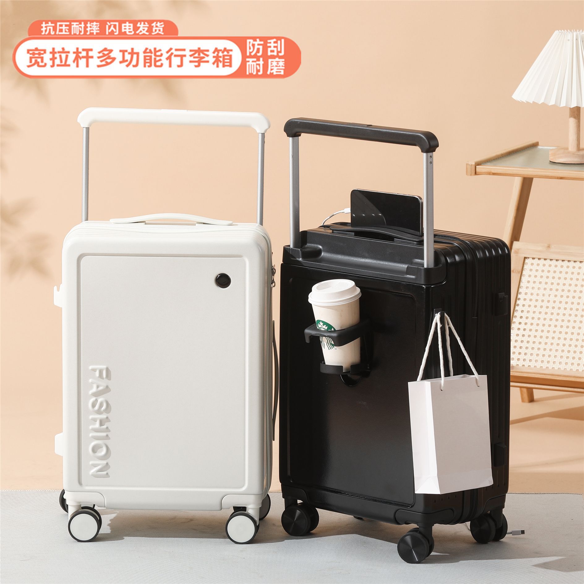 女性用のワイドプルロッドスーツケース20インチ搭乗箱24インチアンチフォールマルチファンクションスーツケース荷物