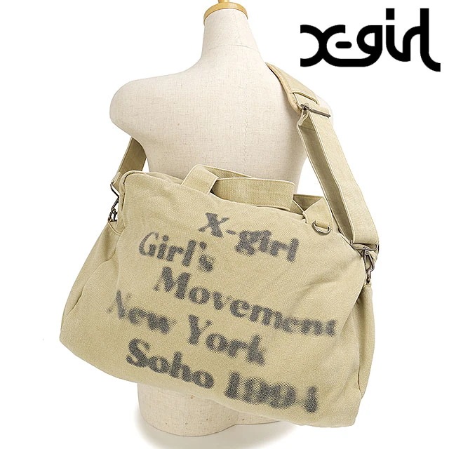 ツーウェイ ビッグ トートバッグ [105254053006] レディース xgirl 鞄 キャンバストート ショルダーバッグ ベージュ 正規取扱店