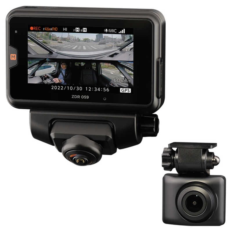 コムテック　360カメラ搭載 通信型ドライブレコーダー ［前後カメラ対応 /スーパーHD・3M(300万画素) /セパレート型］　ZDR059