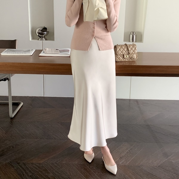 サテンマーメイドロングスカート sk6238