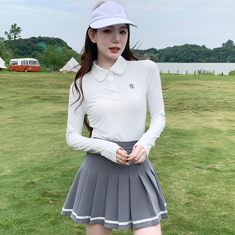 2024新作 ゴルフウェア スカート 長袖 夏 ホワイト グレー 日焼け止め レディース ゴルフ スポーツ