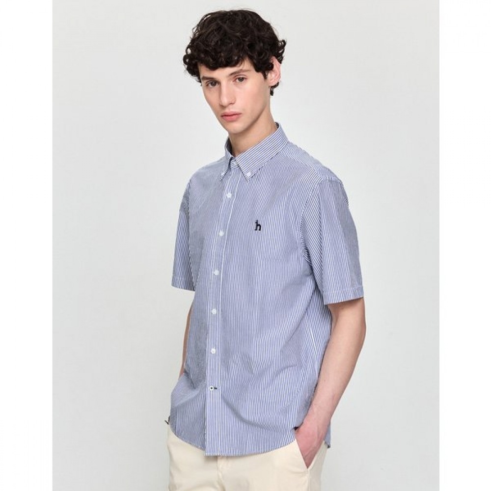 [25SS] ネイビーシーサッカーストライプショートスリーブシャツHZSH5B521N2 10,993円