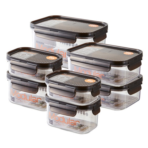 モジュラー 冷蔵庫整理 7Pセット ビスプリ 密閉容器 おかず箱