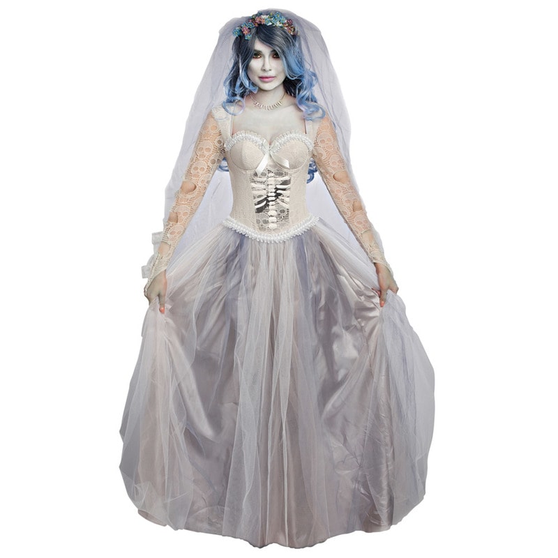 コスプレ 仮装 ホラー花嫁 S 【 コスプレ 衣装 ハロウィン 仮装 コスチューム 幽霊 おばけ レディース お化け オバケ 女性用 余興 ウェディングドレス 怖い パーティーグッズ ゴースト 大人用