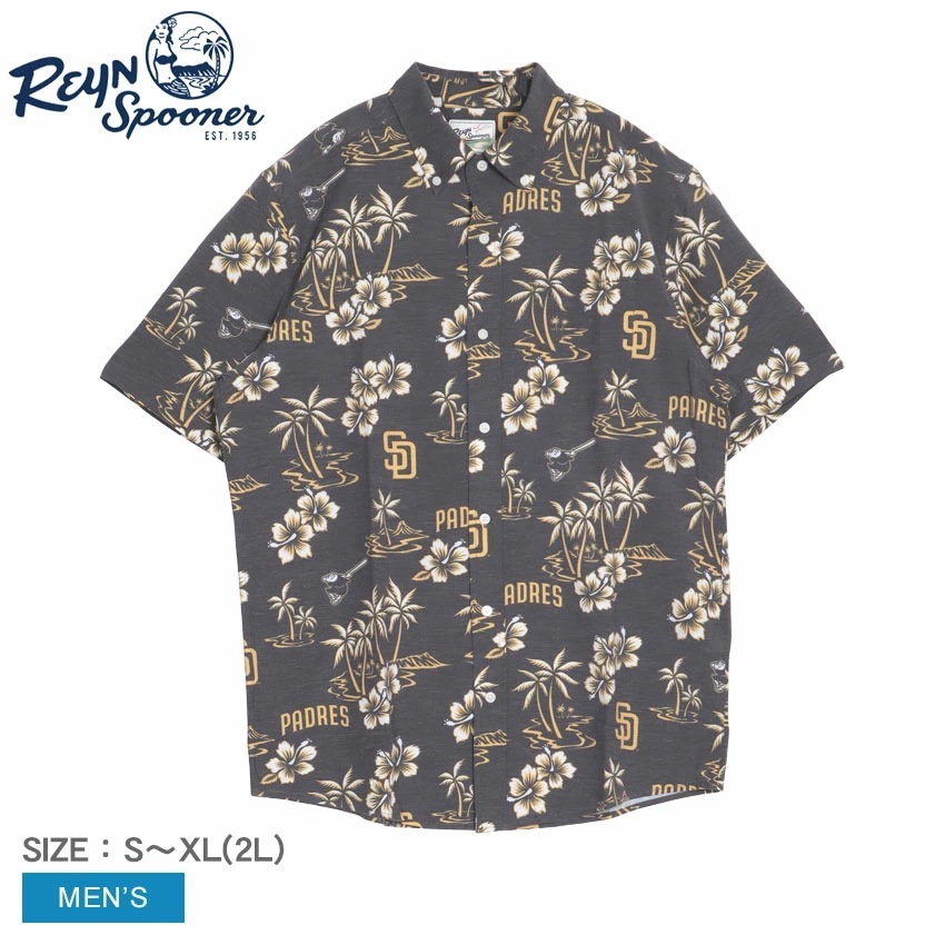 半袖シャツ メンズ サンディエゴ パドレス ゲームデー パフォーマンス ボタン フロント ブラウン 茶 M628513124 MLB ベースボール コラボ トップス ウエア 柄 野球