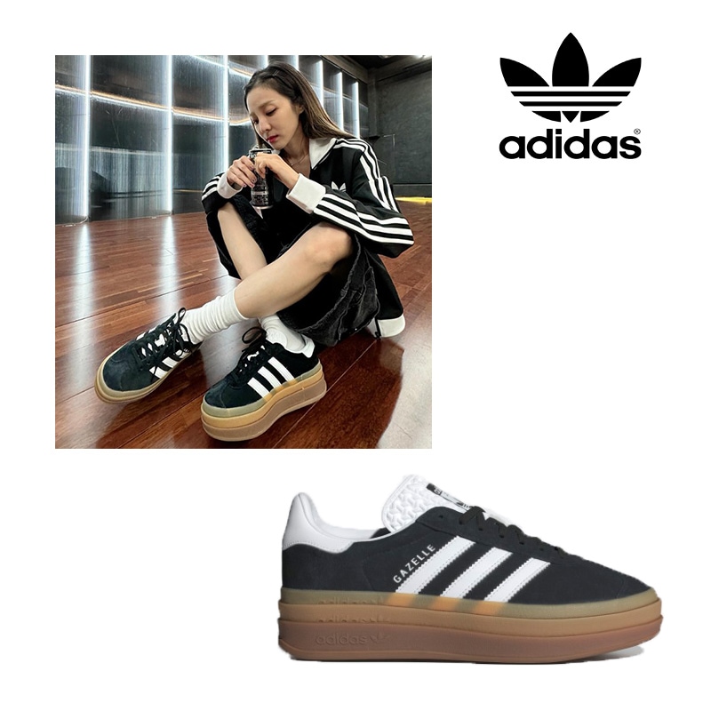 GAZELLE BOLD W IE0876 サンダラ・パク着用 2NE1 ガゼル ウーマン ウィメンズ レディース 26cm スエード ローカット スニーカー シューズ メンズ 韓国 人気 黒 白