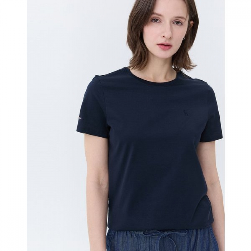 [24SS] [ベスト] [100% コットン] [クラシックセラー] ネイビーコットンショートスリーブTシャツ WSTS4B330N2