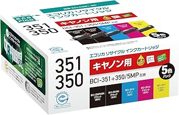 エコリカ キヤノン BCI-351+350/5MP対応リサイクルインク 5色パック EC-C351+350/5 5,554円