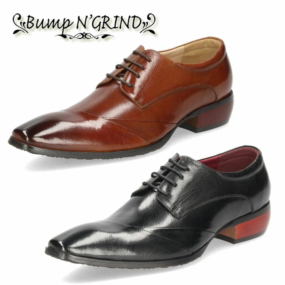 ビジネスシューズ 本革 メンズ 靴 外羽根 変形ストレーチップ BG-6050 ブラック キャメル ブラウン 革靴 黒 茶色 バンプ アンド グラインド
