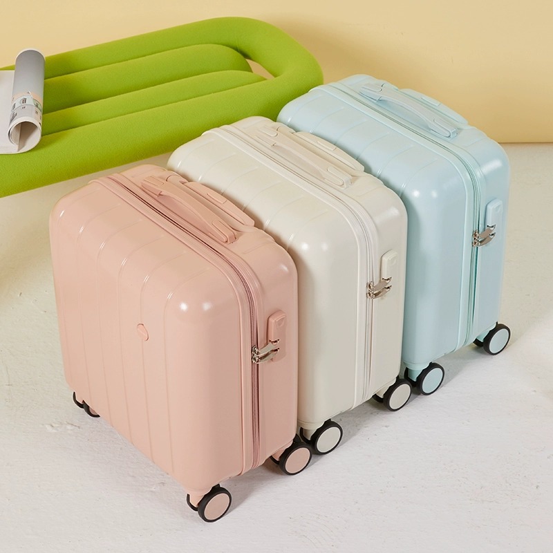 女性用荷物トロリーケース 18インチ 超小型軽量 飛行機に搭乗可能 無料チェックイン パスワード 旅行用スーツケース ミニボックス