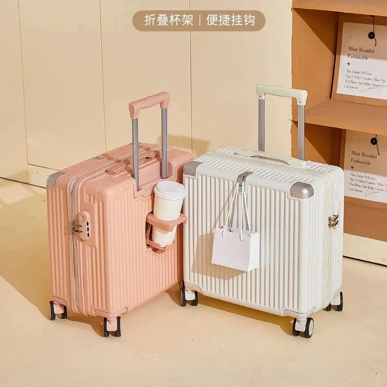 収納ポケット カップホルダー付き 旅行 18インチ スーツケース キャリーケース キャリーバッグ