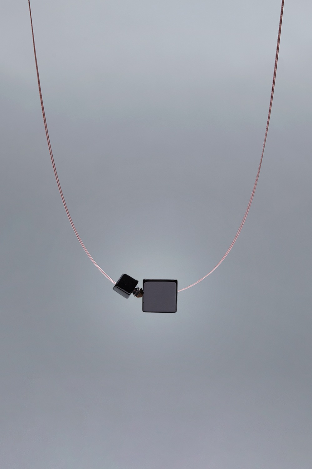 [HAZINA] 12mm Square Onyx Singular Necklace