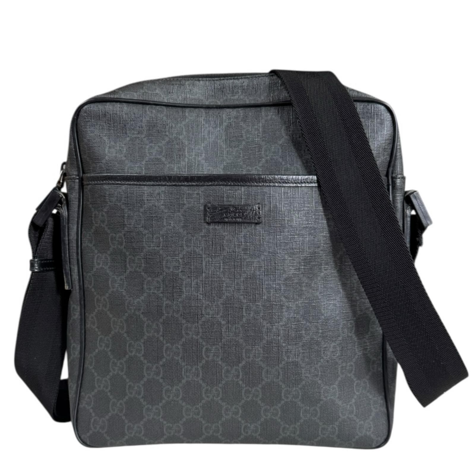 グッチ GGスプリーム ショルダーバッグ GGスプリームキャンバス 162907 グレー GUCCI 中古