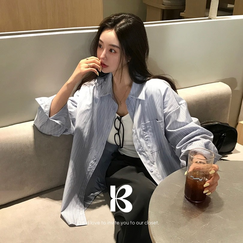 [MADE] アロストライプオーバーフィットシャツ bs1190