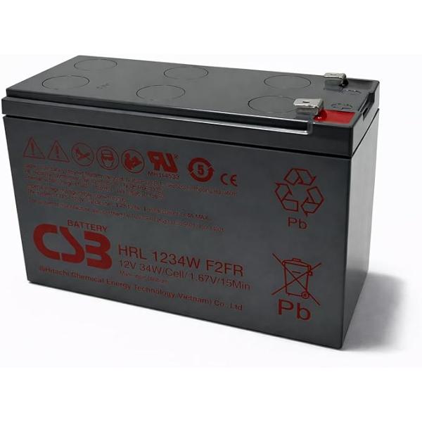 G&Yu HRL1234W F1端子アダプター装着 小型制御弁式鉛蓄電池 12V 9Ah 密閉型 VRLA UPS・無停電電源装置 サーバー 通信機器 制御装置