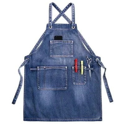 【20点セット】メガ割エプロン 風 男女兼用 デニム おしゃれ ガーデニング キッチン ワークエプロン 前掛け 料理