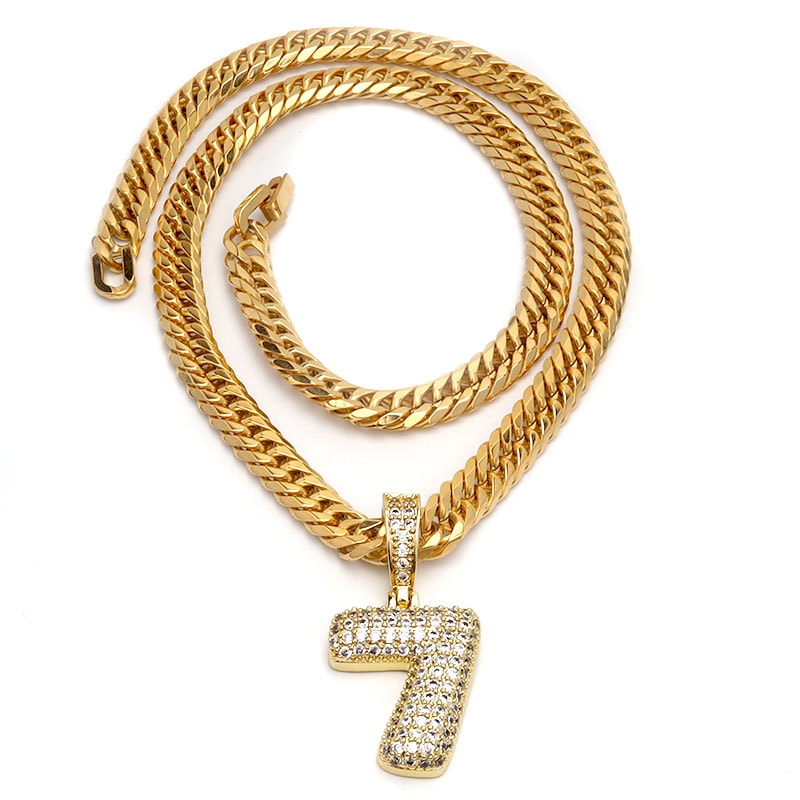 ナンバーネックレス パヴェ [n369]