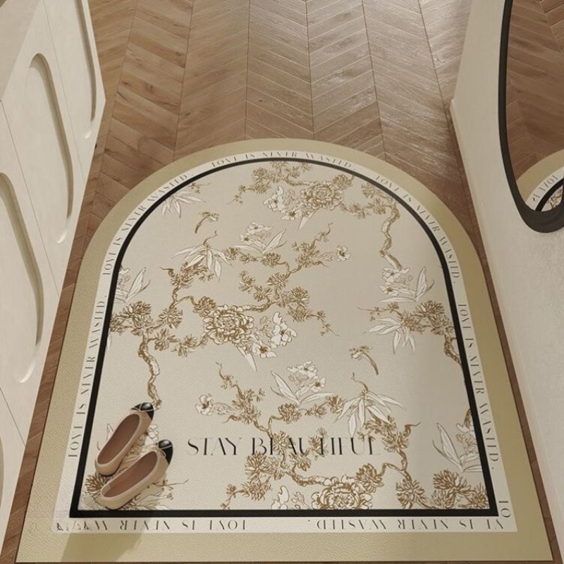 玄関マット 室内 桜 絵柄 デザイン ドアマット 屋外 拭ける 洗える お手入れ簡単 おしゃれ アーチ型 防水 耐油性 エレガント インテリア