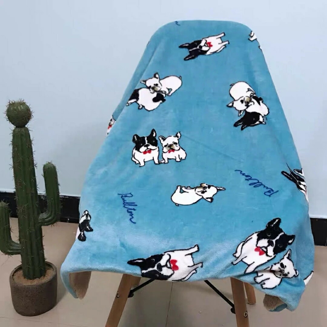 掘り出し物フレンチブルドッグ 犬かわいい お昼寝 超ソフトフリースブランケット毛布