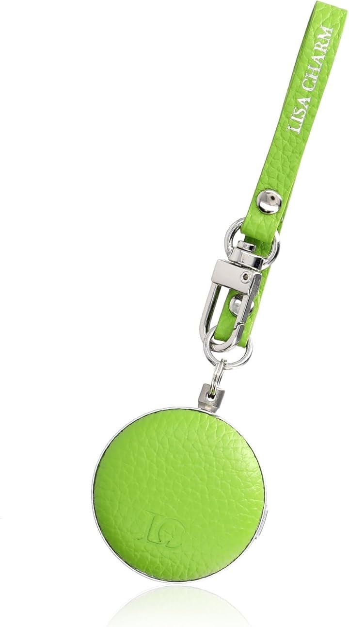 大人用防犯ブザー 女性用防犯ブザー 可愛い おしゃれ バッグチャーム 本革 マカロン ハンドメイド 超軽量( 抹茶)