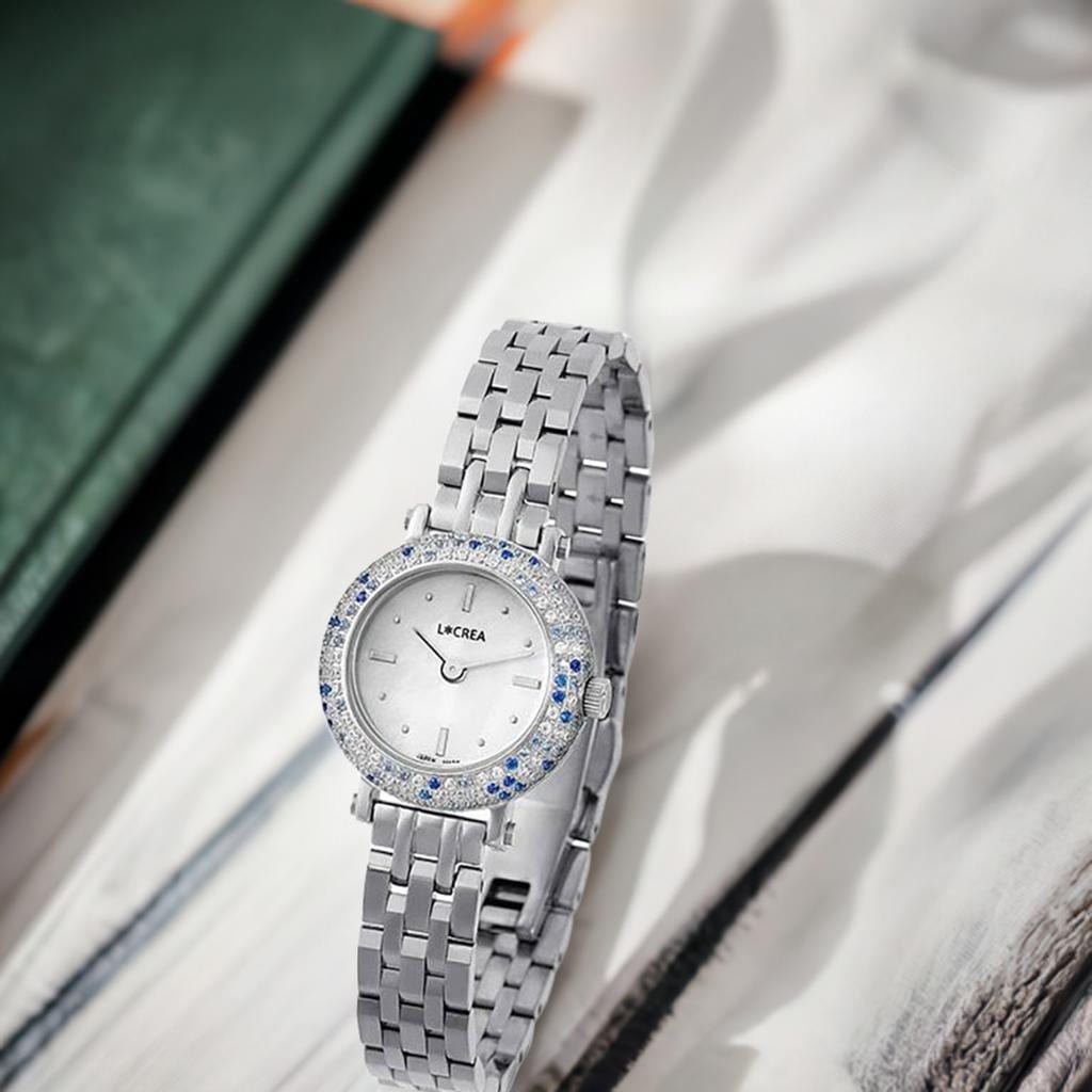 L＊CREA ルクレア レディス腕時計 LC2401SSB5L ソーラー 白蝶貝ダイヤル キュービックジルコニア メタルバンド ラッピング無料 手書きのメッセージ お付けし