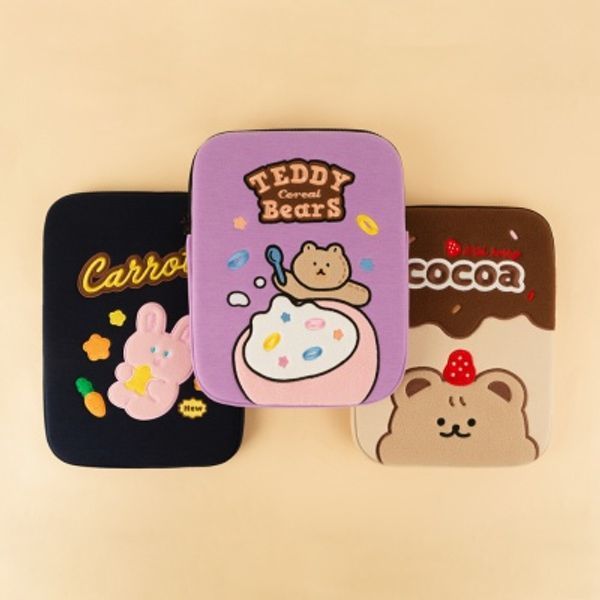 刺繍 ノートパソコンポーチ_時 2.teddy bears (purple)/15インチ 4,945円