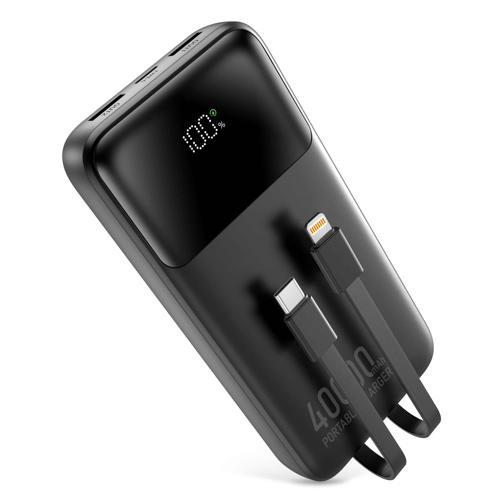 モバイルバッテリー 大容量【40000mAh・5台同時充電・22.5W急速充電】モバイルバッテリー 軽量 小型 スマホ充電器 携帯充電器 LCDディスプレイ残量表示 Type-C入出力兼用 2USB出