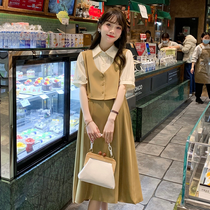 【日本未発売/送料無料】マタニティ ワンピース ドッキングワンピース レイヤード風 半袖