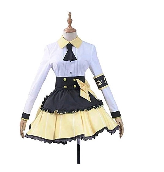ツラブライブ！星空 凛ティーパーティ編覚醒前メイド服風コスプレ衣装 変装コスチューム イベント仮装