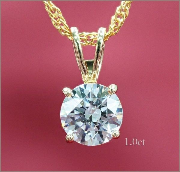 高級 スワロフスキー ネックレス ダイヤモンド 上品 一粒デザイン1.0ct K10