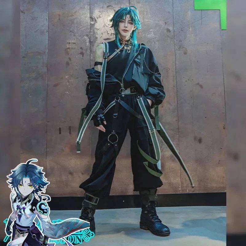 男女兼用 【降魔大圣】 上下セット 三眼五显仙人 Genshin 魈 セットアップ コスプレ しょう 人気 帯付き 原神 【本物】
