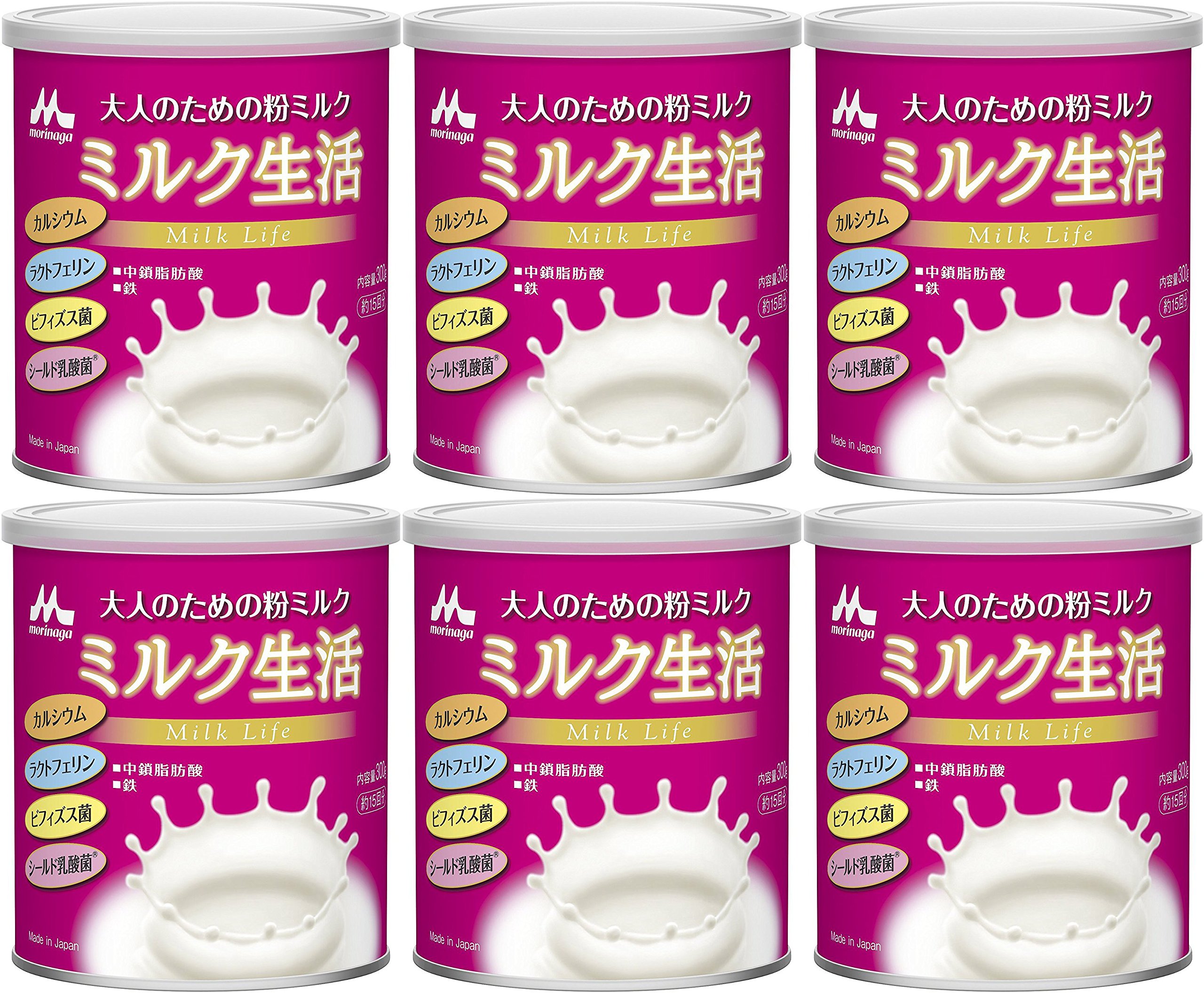 森永乳業 大人のための粉ミルク ミルク生活 300g × 6缶