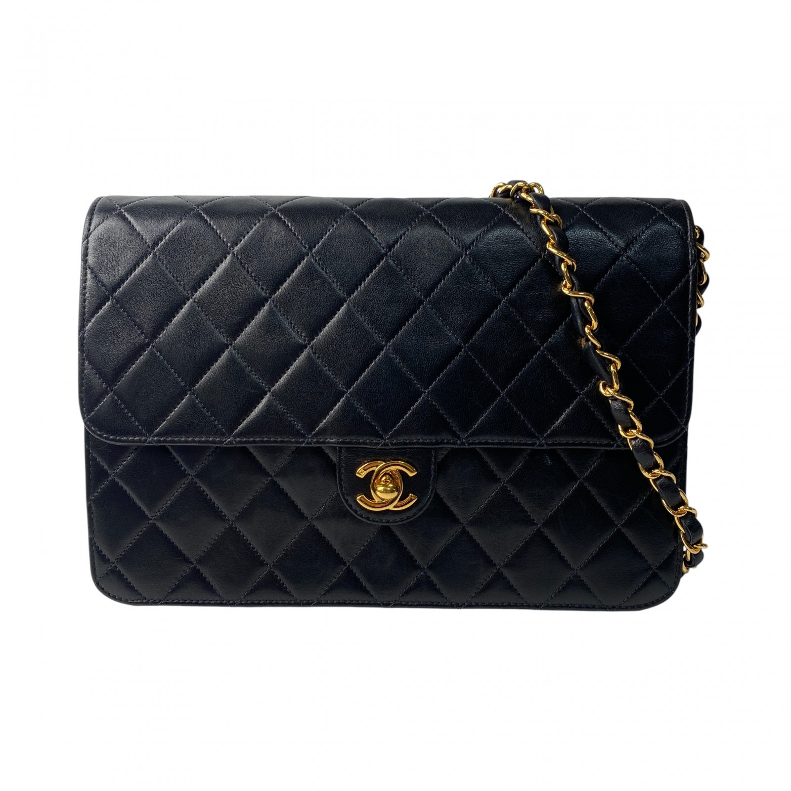 美品 シャネル CHANEL レディース マトラッセ ターンロック チェーンショルダーバッグ 7番台 斜めがけ クロスボディ