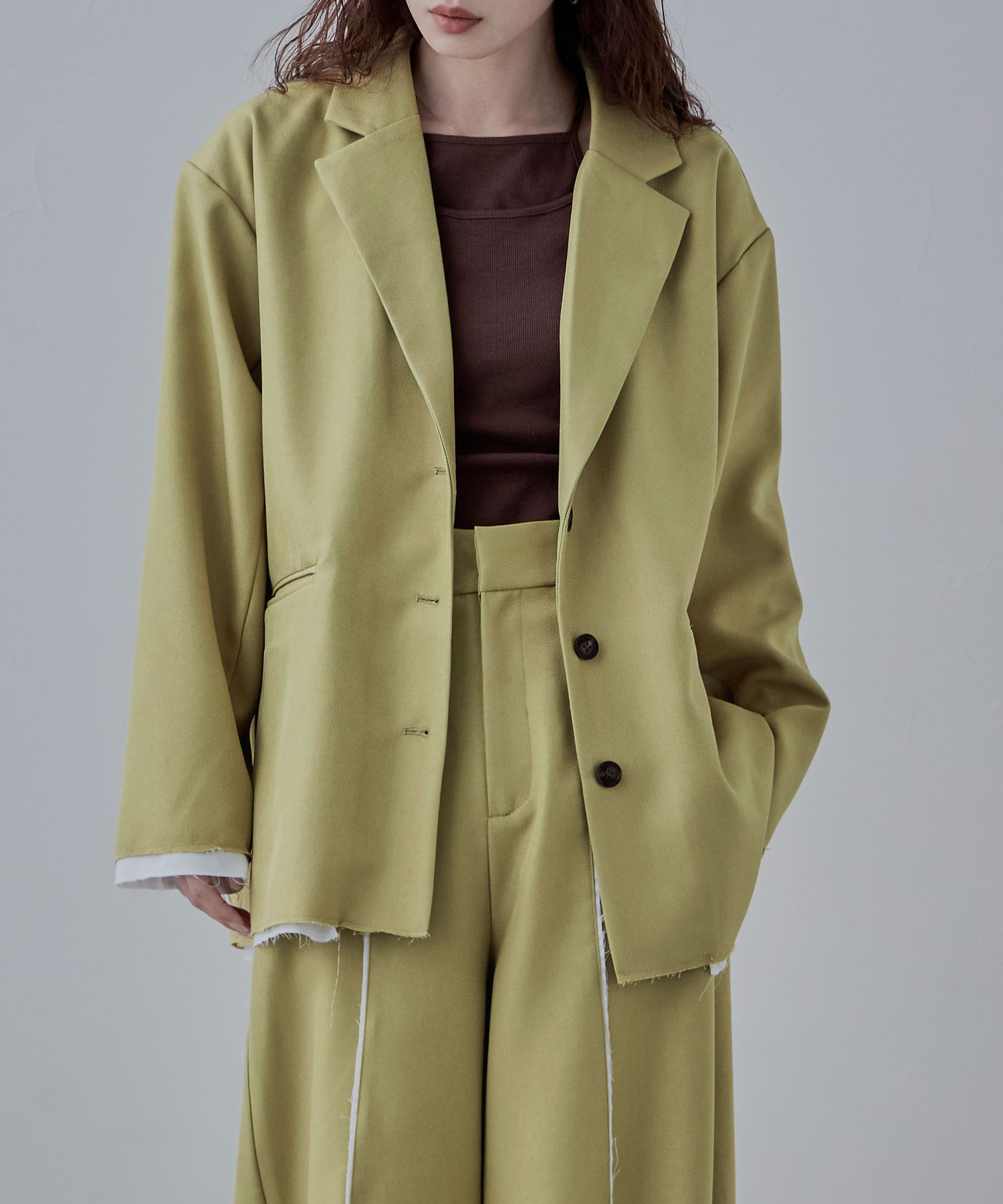 ツイルダッドテーラードジャケット アウター ジャケット ブレザー 長袖 テーラード 無地 シングル ダッドジャケット ゆったり ビッグシルエット レディース 裏地 セットアップ