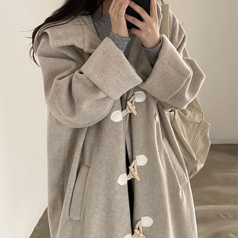 韓国デザイン秋冬新作ゆったりロングコート