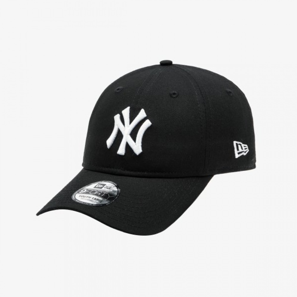 MLB キッズ ニューヨーク ヤンキース ホワイト オン ブラック アンストラクチャ ボールキャップ ブラック