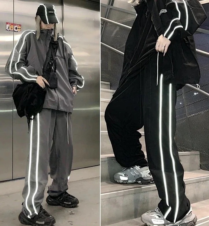 セットアップ レディース ジャージ ナイロン ビッグシルエット 韓国 ファッション レディース8