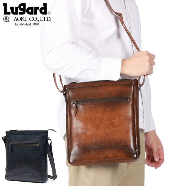 ショルダーバッグ メンズ 斜めがけバッグ ブランド ラガード 小さめ 本革 軽量 大人 おしゃれ 上品 かっこいい きれいめ 縦 縦型 シンプル B5 日本製 Lugard G-3 5227
