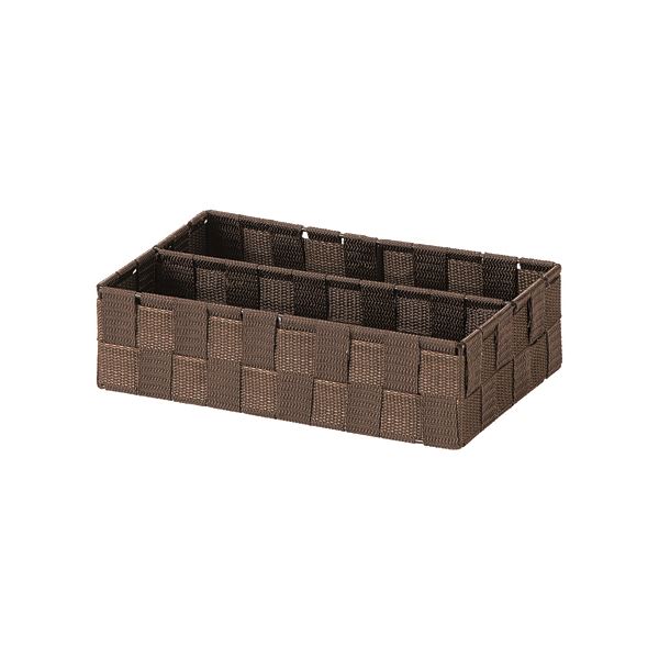 (まとめ) PP編み カトラリーケース/収納ケース (ダークブラウン) 28×18×高さ7cm キッチン用品 (×36個セット)