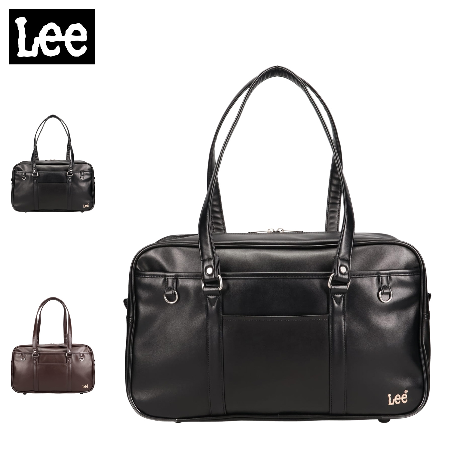 スクールボストンバッグ メンズ レディース A4 大容量 軽量 撥水 ブラック ダーク 黒 320-4882