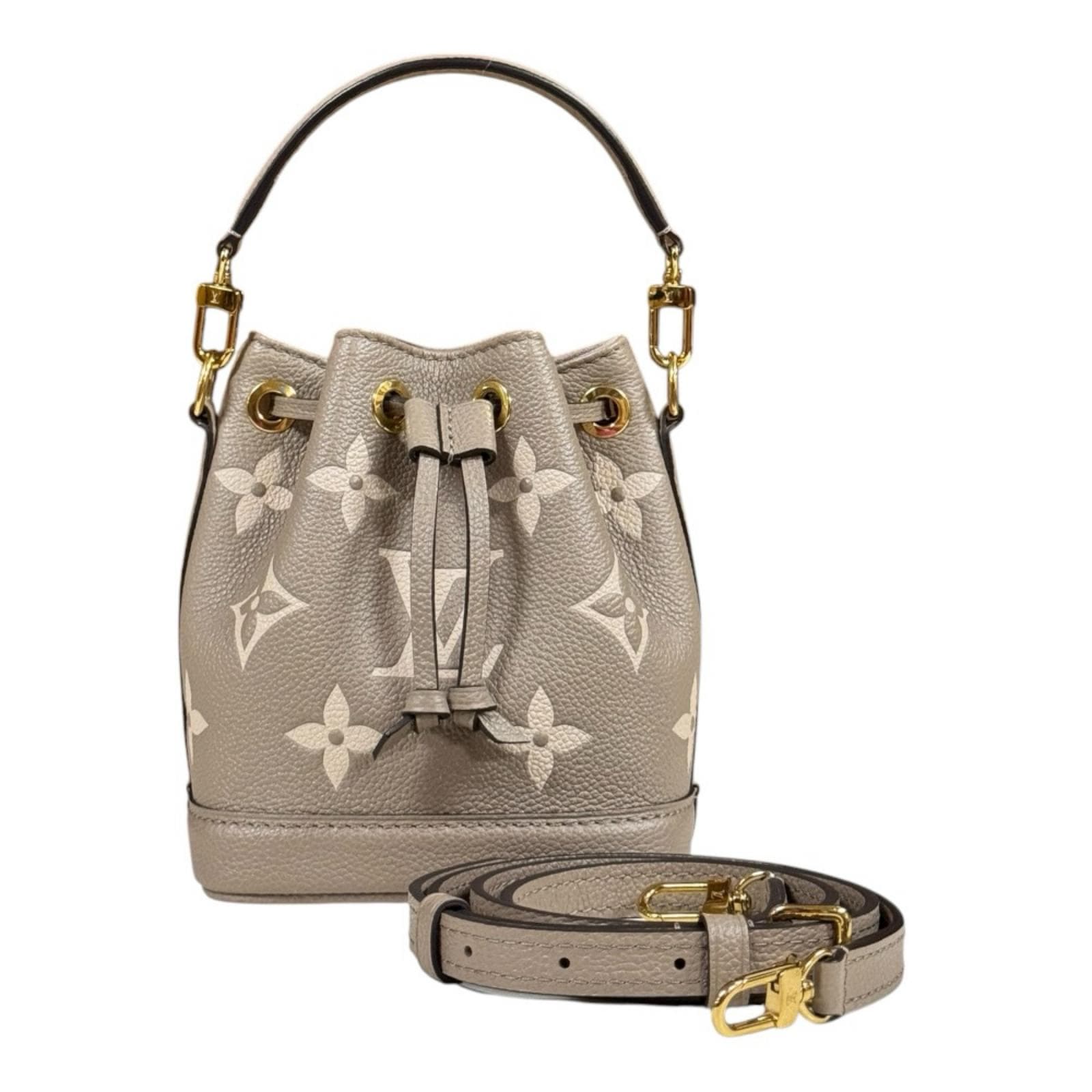 ルイヴィトン ナノノエ バイカラーモノグラムアンプラント ショルダーバッグ M46291 ベージュ LOUIS VUITTON 中古 美品