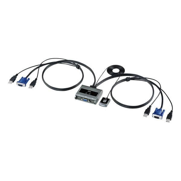 パソコン切替器（エミュレーション非搭載・手元スイッチ付き） SW-KVM2UUSN2