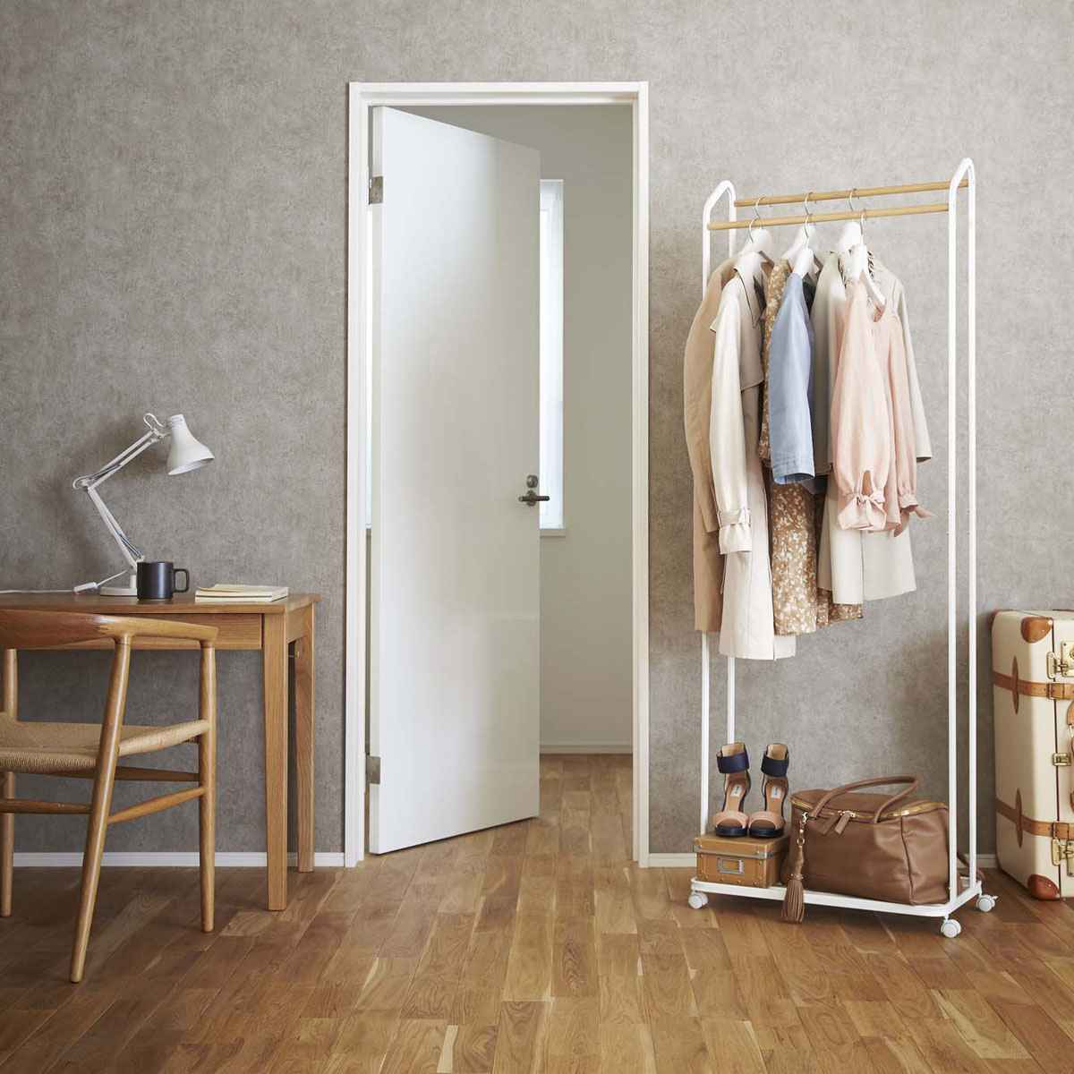 ハンガーラック 山崎実業 TOWER タワー ハンガーラック キャスター付き ホワイト